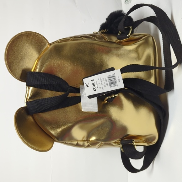 Disney Gold Quilted Minnie Mouse Backpack - Picture 4 of 8